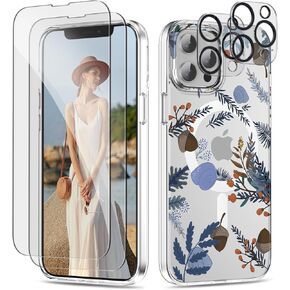 iPhone 12 Pro Max Case Cover Compatible with Magsafe, with 2X Screen Protector & 2X Camera Lens Protector, Hard PC & TPU Military Grade Shockproof for iPhone 12 Pro Max 6.7", Acorn Snail