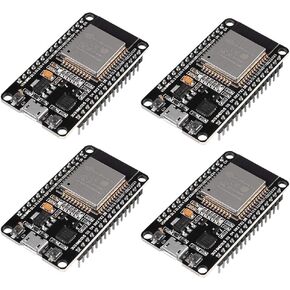4PCS ESP32 Development Board ESP-32S NodeMCU Board ESP-WROOM-32 WiFi Microcontroller 2.4GHz 2 in 1 Dual-Core WiFi + Bluetooth Processor Integrated Chip CP2102 Low Power Consumption ESP-32S