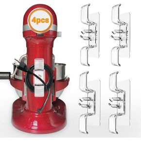 منظم اسلاك للاجهزة المطبخ: 4 قطع من حامل الاسلاك الملفوفة بشكل مرتب، غلاف الاسلاك اللاصقة، حامل كيبل لخلاط مساعدات المطبخ، عصا وتر الاجهزة على حامل الاسلاك in Kuwait