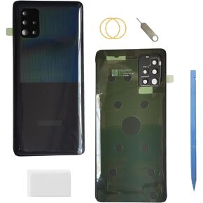 غطاء خلفي بديل للباب الخلفي للبطارية A51 5G مع عدسة زجاجية للكاميرا/شريط إطار لهاتف Samsung Galaxy A51 5G 2020 6.5 بوصة A516 (غير مناسب لإصدار 4G/LTE A515F) (أسود) in Kuwait