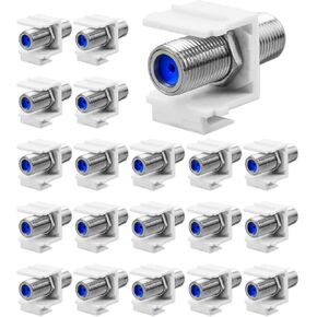 مقبس ULXIOM RG6 مناسب لمقبس Keystone المحوري، موصل أنثى كابل محوري 3 جيجا هرتز، موسع كابل من النوع F للوحة الحائط ولوحة التصحيح، مطلي بالنيكل، 20 عبوة in Kuwait