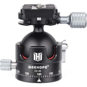 راس كروي ثلاثي القوائم من جيهوب CE-45 براس كروي معدني بانورامي عالمي 360 درجة لكاميرا دي اس ال ار ثلاثي القوائم احادي القوائم مع لوحة اركا سويس QR 45 ملم كرة كبيرة 1/4 انش تحميل برغي 55 باوند/25 كغم in Kuwait