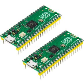 DIGISHUO 2Pcs Raspberry Pi Pico Microcontroller Board with Flexible Digital Interfaces | Based on RP2040 Chip| Dual-Core ARM Cortex M0+ Processor Running up to 133 MHz | Support C/C++/Python