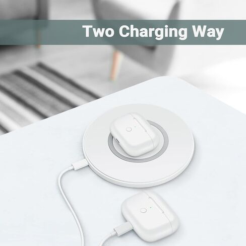 Wireless Charging Case Replacement Compatible with AirPod Pro, AirPods Pro Charging Case with Bluetooth Pairing Sync Button, White(Earbuds Not Included) in Saudi Arabia