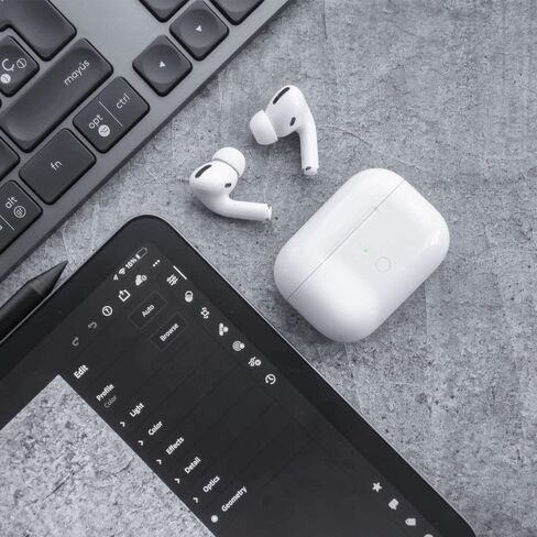 Wireless Charging Case Replacement Compatible with AirPod Pro, AirPods Pro Charging Case with Bluetooth Pairing Sync Button, White(Earbuds Not Included) in Saudi Arabia
