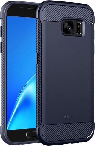 JETech Slim Fit Case for Samsung Galaxy S7 5.1-Inch, Thin Phone Cover with Shock-Absorption and Carbon Fiber Design (Black) in Kuwait