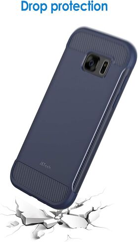 JETech Slim Fit Case for Samsung Galaxy S7 5.1-Inch, Thin Phone Cover with Shock-Absorption and Carbon Fiber Design (Black) in Kuwait
