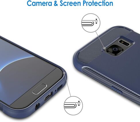 JETech Slim Fit Case for Samsung Galaxy S7 5.1-Inch, Thin Phone Cover with Shock-Absorption and Carbon Fiber Design (Black) in Kuwait