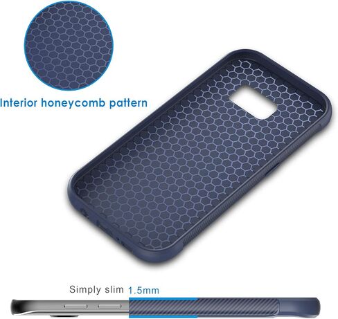 JETech Slim Fit Case for Samsung Galaxy S7 5.1-Inch, Thin Phone Cover with Shock-Absorption and Carbon Fiber Design (Black) in Kuwait