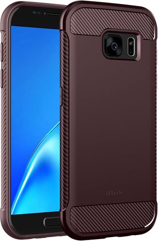 JETech Slim Fit Case for Samsung Galaxy S7 5.1-Inch, Thin Phone Cover with Shock-Absorption and Carbon Fiber Design (Black) in Kuwait