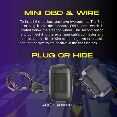 سيارة Logixtar Mini Obd GPS Tracker مع كابل تمديد الطاقة، نظام تحديد المواقع العالمي 4G LTE في الوقت الحقيقي، بدءًا من 5.99 دولارًا شهريًا، احصل على تنبيهات، تشغيل التاريخ، إلغاء، تجديد الاشتراك في أي وقت. in Kuwait