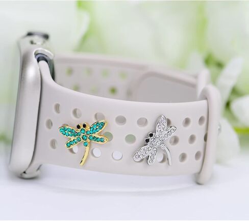 SUNOREEK Watch Band Charms for Apple Watch Band Charms للنساء، حلقات حلقات زخرفية متوافقة مع أساور Apple السيليكون 49 مم 45 مم 44 مم 42 مم 41 مم 40 مم 38 مم سلسلة iWatch 9 8 7 6 5 4 3 2 1 SE، سوار ساعة ذكية معدنية ساحرة إكسسوارات مجوهرات لـ in Kuwait