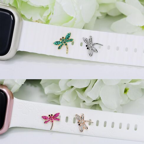 SUNOREEK Watch Band Charms for Apple Watch Band Charms للنساء، حلقات حلقات زخرفية متوافقة مع أساور Apple السيليكون 49 مم 45 مم 44 مم 42 مم 41 مم 40 مم 38 مم سلسلة iWatch 9 8 7 6 5 4 3 2 1 SE، سوار ساعة ذكية معدنية ساحرة إكسسوارات مجوهرات لـ in Kuwait