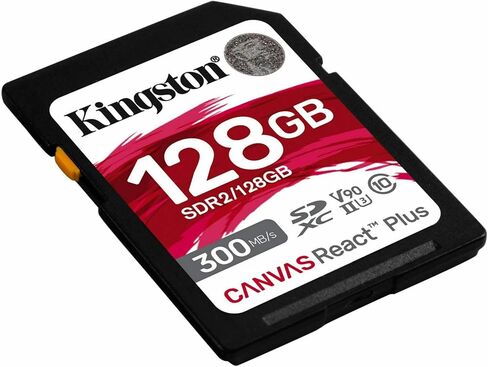 Kingston Canvas React Plus 128GB U3 V90 SDXC UHS-II SD Card (2-Pack) Bundle with 2-In-1 USB 3.0 Memory Card Reader (3 Items) in Saudi Arabia