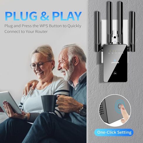 موسع معزز واي فاي 2023، يغطي ما يصل إلى 9800 قدم مربع و50 جهازًا مكرر لاسلكي طويل المدى للمنزل، مضخم إشارة الإنترنت أسرع من أي وقت مضى مع منفذ إيثرنت، إعداد سهل بزر واحد. in Kuwait