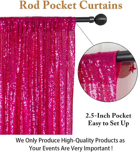 ShiDianYi 4FTX6FT-Fuchsia Pink-Sequin Photo Backdrop, Wedding Photo Booth,Photography Background (Fuchsia Pink) in Kuwait