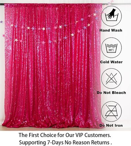 ShiDianYi 4FTX6FT-Fuchsia Pink-Sequin Photo Backdrop, Wedding Photo Booth,Photography Background (Fuchsia Pink) in Kuwait
