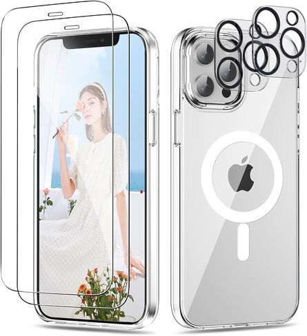 iPhone 12 Pro Max Case Cover Compatible with Magsafe, with 2X Screen Protector & 2X Camera Lens Protector, Hard PC & TPU Military Grade Shockproof for iPhone 12 Pro Max 6.7", Acorn Snail in Kuwait