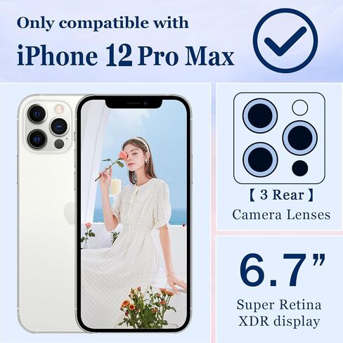 iPhone 12 Pro Max Case Cover Compatible with Magsafe, with 2X Screen Protector & 2X Camera Lens Protector, Hard PC & TPU Military Grade Shockproof for iPhone 12 Pro Max 6.7", Acorn Snail in Kuwait