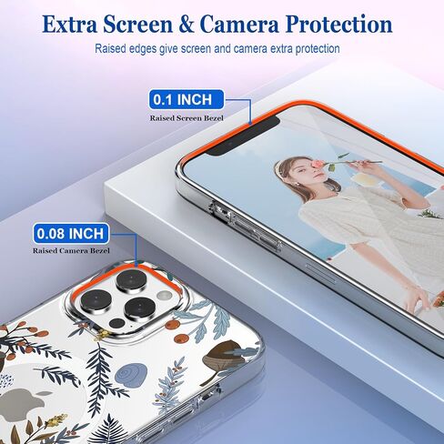 iPhone 12 Pro Max Case Cover Compatible with Magsafe, with 2X Screen Protector & 2X Camera Lens Protector, Hard PC & TPU Military Grade Shockproof for iPhone 12 Pro Max 6.7", Acorn Snail in Kuwait
