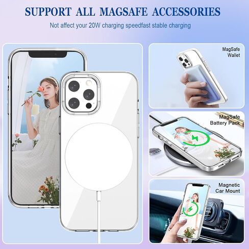 iPhone 12 Pro Max Case Cover Compatible with Magsafe, with 2X Screen Protector & 2X Camera Lens Protector, Hard PC & TPU Military Grade Shockproof for iPhone 12 Pro Max 6.7", Acorn Snail in Kuwait