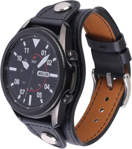 KONAFEI متوافق مع Samsung Galaxy Watch 6&5&4&3 Band/40mm 44mm/Active 2/Galaxy Watch 5 Pro/Watch 6&4 Classic 43mm/47mm/42mm/46mm/Garmin Venu، سوار جلدي 20 مم حزام عتيق للرجال والنساء in Kuwait