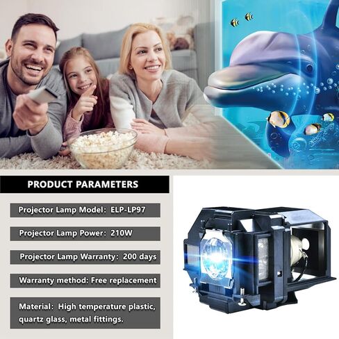 CAN-MEAGEREN Replacement Projector Lamp Module Compatible with EPSON ELPLP97 (UHP245 Bare with Housing) in Kuwait