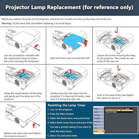 CAN-MEAGEREN Replacement Projector Lamp Module Compatible with EPSON ELPLP97 (UHP245 Bare with Housing) in Kuwait