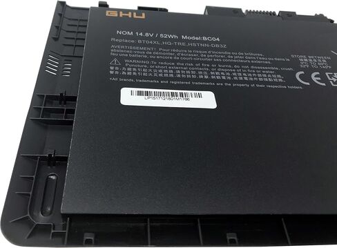 GHU New Battery BT04XL for HP EliteBook Folio 9740 9740m Ultrabook Series Fit for 687945-001 687517-171 696621-001 BA06 HSTNN-IB3Z BT04 BA06XL H4Q47AA H4Q48AA HSTNN-I10C 52WH 14.8V 4-Cell in Saudi Arabia
