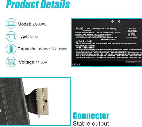 ZG06XL 95.9Wh 8310mAh استبدال بطارية HP Elitebook 1050 G1 ZBook Studio G5 X360 G5 سلسلة الكمبيوتر المحمول HSTNN-IB8H HSTNN-1B8H HSN-Q11C ZGO6XL L07045-855 L07046-855 L07351-1C1 11.55V in Kuwait