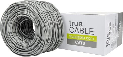 trueCABLE Cat6 Plenum (CMP)، 1000 قدم، أزرق، 23AWG 4 أزواج من النحاس الصلب، 550 ميجا هرتز، PoE++ (4PPoE)، ETL مدرج، زوج ملتوي غير محمي (UTP)، كابل إيثرنت بالجملة in Kuwait