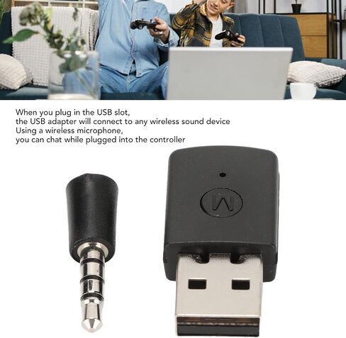 for Bluetooth4.0 Dongle Adapter, Wireless Audio Adapter with 3.5mm Plug, USB BT Audio Adapter for Connecting Headphones for PS5 for PS4, Receiver and Transmitter in Saudi Arabia