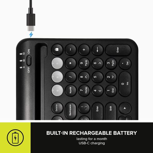 لوحة مفاتيح لاسلكية من DeLUX مع حامل حامل مدمج، BT5.0، قابلة لإعادة الشحن، مفاتيح مقصية - متوافقة مع أجهزة Mac/Windows/Android. 100 مفتاح للاب توب والتابلت. (K2212V-أسود) in Kuwait