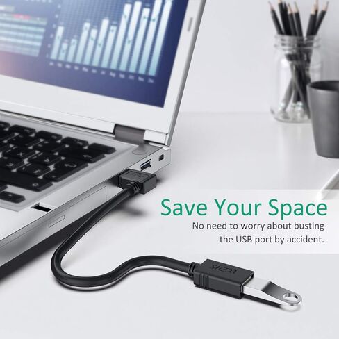 كيبل تمديد USB بزاوية قائمة من في سي زد اتش اس، كيبل وصلة USB 3.0 قصير بطول 1 قدم بزاوية قائمة 90 درجة USB 3.0 ذكر الى انثى بزاوية يسرى ويمنى واحد لكل منهما in Kuwait