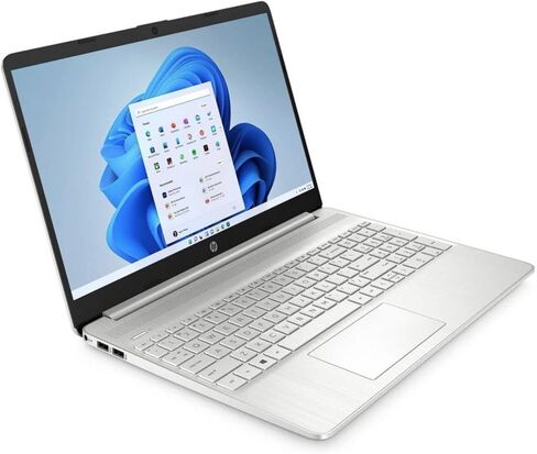 HP 15.6 بوصة FHD لا تعمل باللمس، 512 جيجابايت SSD، 2.1 جيجا هرتز Ryzen 5 5500U 6 Core (8 جيجابايت RAM، قارئ بطاقة SD، AMD Radeon Graphics، Windows 11 Home S) فضي، 15-ef2040tg (متجدد) in Saudi Arabia