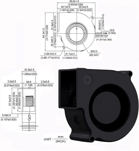 مروحة 9733 97 ملم × 33 ملم تيار متردد 110 فولت 220 فولت مروحة تبريد توربو تعمل بالطاقة مروحة تبريد مزدوجة محمل كروي بدون فرش مع وحدة تحكم في السرعة 3 فولت الى 12 فولت لمشاريع عادم التهوية والتبريد in Kuwait