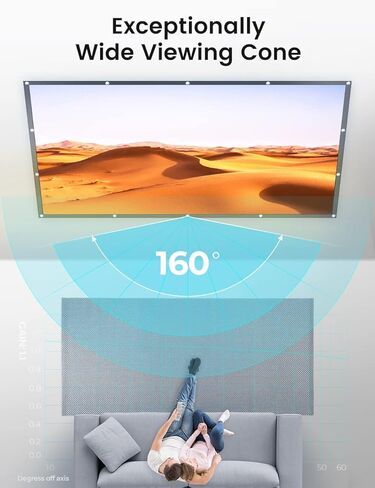 شاشة إسقاط الفيديو، شاشة عرض خارجية 121 بوصة 16: 9 4K HD قابلة للطي والنقل، تدعم الإسقاط الأمامي والخلفي لأفلام المسرح المنزلي والتخييم في الفناء الخلفي in Kuwait