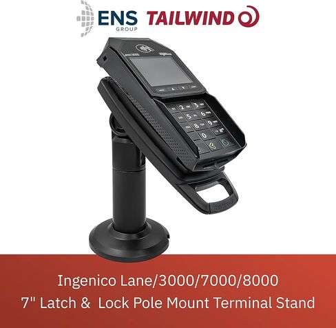 حامل طرفي بمزلاج وقفل 7 انش من انجينيكو لين/3000/7000/8000 - تصميم نحيف، تركيب لاصق، اسود in Kuwait