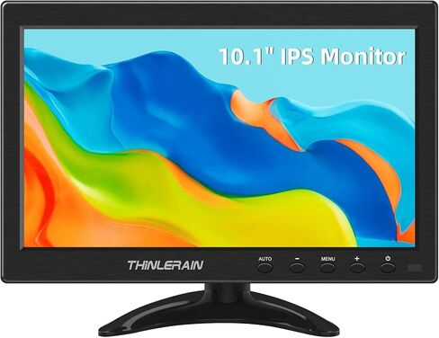 ثينليرين شاشة كمبيوتر صغيرة مقاس 10.1 انش مع لوحة IPS وشاشة LED 1366x768 تدعم مدخل HDMI VGA للكمبيوتر واللابتوب والمطبخ ومكبر صوت مدمج in Kuwait