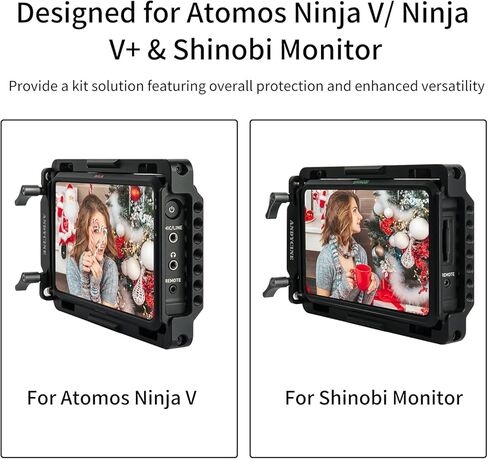 ANDYCINE Ninja V Plus Monitor Cage with Sunhood for Atomos Ninja V/Ninja V+,Atomos Shinobi,Built-in NATO Rails and HDMI Cable Clamp in Kuwait