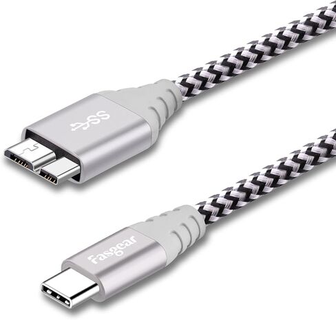 Fasgear USB C to Micro B 3.0 Cable, 1ft, Black in Saudi Arabia