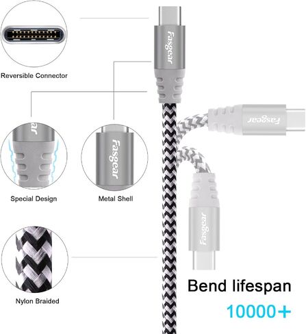 Fasgear USB C to Micro B 3.0 Cable, 1ft, Black in Saudi Arabia