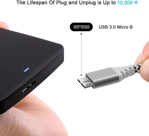 Fasgear USB C to Micro B 3.0 Cable, 1ft, Black in Saudi Arabia