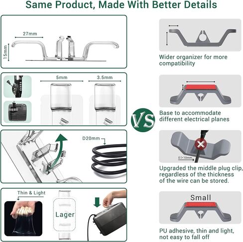منظم اسلاك للاجهزة المطبخ: 4 قطع من حامل الاسلاك الملفوفة بشكل مرتب، غلاف الاسلاك اللاصقة، حامل كيبل لخلاط مساعدات المطبخ، عصا وتر الاجهزة على حامل الاسلاك in Kuwait