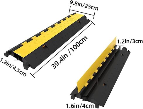 Biowina 4pack من 1 قناة 39 بوصة المطاط كابل حامي منحدر سرعة المرور عثرة 18000 رطل الثقيلة سرعة المطبات خرطوم حامي سلالم لوقوف السيارات المرآب in Kuwait