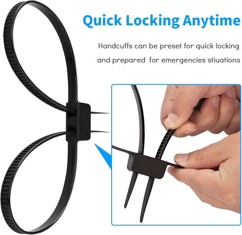 Flex Cuffs, Heavy Duty Nylon Double Flex Zip Tie Handcuffs, 10 PCS Double Locking Zip Ties Restraints, Tensile Strength : 440 Lbs Strength | Length: 27 1/2" (Yellow) in Kuwait