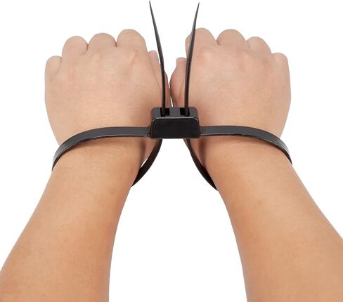 Flex Cuffs, Heavy Duty Nylon Double Flex Zip Tie Handcuffs, 10 PCS Double Locking Zip Ties Restraints, Tensile Strength : 440 Lbs Strength | Length: 27 1/2" (Yellow) in Kuwait