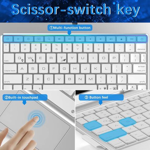 ZEROFEEL iPad case with Keyboard for 11"/10.9" - iPad Air (4th, 5th Generation) - iPad Pro(1st, 2nd, 3rd, 4th Generation) - iPad Keyboard Case (Silver) in Kuwait