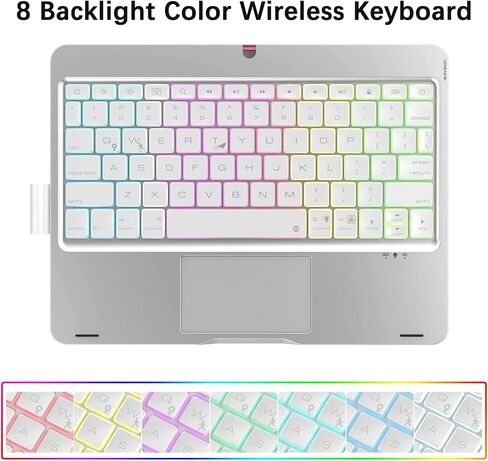 ZEROFEEL iPad case with Keyboard for 11"/10.9" - iPad Air (4th, 5th Generation) - iPad Pro(1st, 2nd, 3rd, 4th Generation) - iPad Keyboard Case (Silver) in Kuwait