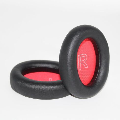 Q10 Ear Pads Quite-Comfort Protein Leather Earpads Noise Cancelling Ear Covers Cushions Headset Earmuff Repair Part for Anker Soundcore Life Q10 Headphone （Black+Red in Saudi Arabia